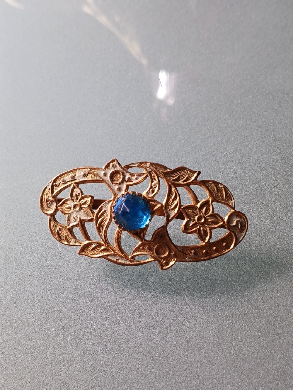 Vintage Scarf Brooch with Flowers